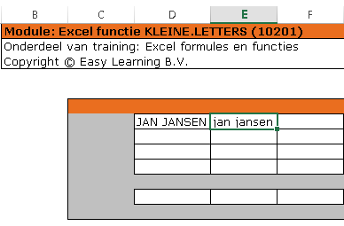 Excel kleine letters 01