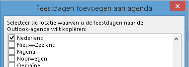 Select countries and confirm