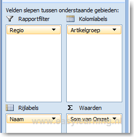 PivotTable components in Excel 03