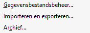 Outlook import and export