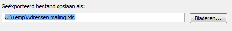 Specify filename for export