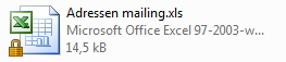 Contacts exported to Excel