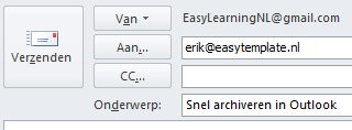 Archiving from open message - Outlook