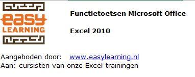 Keyboard Shortcuts Excel 2010