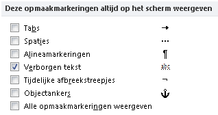 Show hidden text in Word 01